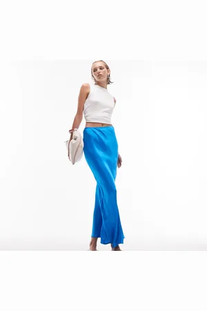 Topshop Satin bias maxi skirt in