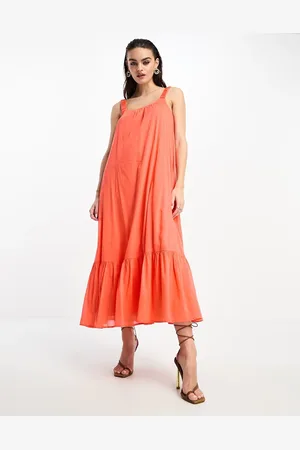 Whistles Trapeze maxi dress in coral