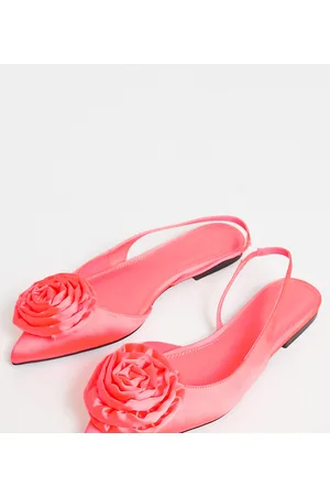 ASOS DESIGN Lovable corsage slingback ballet flats in pink