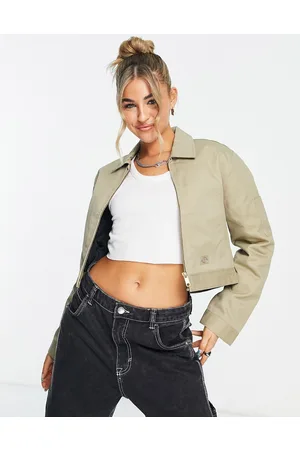 Dickies Lined eisenhower cropped jacket in khaki