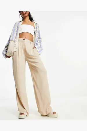 New Look Wide leg slouchy tailored trouser in stone