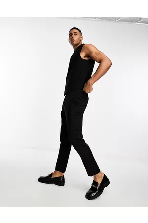 Skinny Fit Cropped Suit Trousers