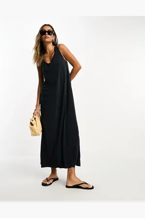 SELECTED Femme slinky knot back cami maxi dress in