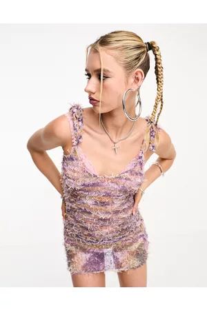 The Ragged Priest Confetti open knit mini dress with open back co-ord