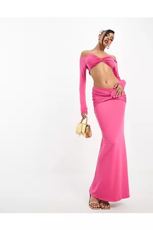 Aria Cove Slinky maxi knot detail skirt co-ord in