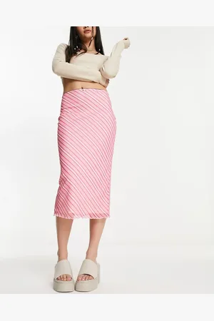 Daisy Street Mesh midi skirt in print