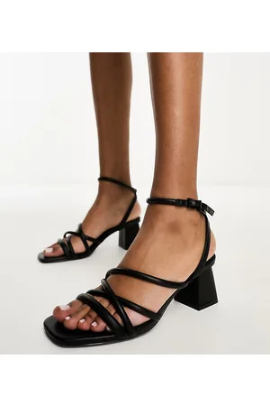 Stradivarius Wide Fit strappy block heel sandal in