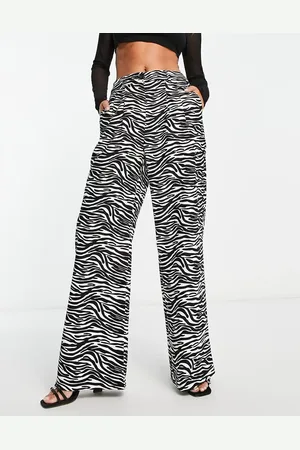 Urban Threads Wide leg trousers in zebra print
