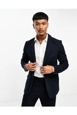 Only & Sons Slim fit linen mix suit jacket in