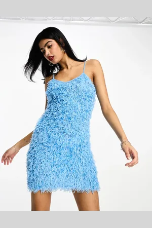 VILA Fluffy cami mini dress in baby