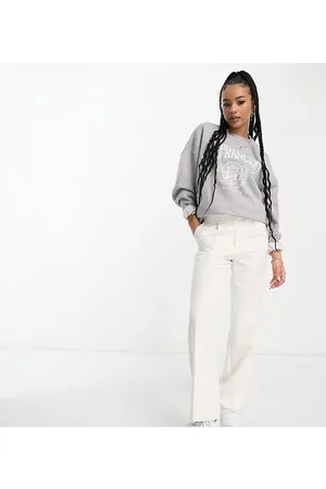Miss Selfridge Petite tailored wide leg trouser in ivory - IVORY