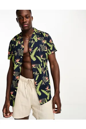 SELECTED Regular fit shirt in leaf print in