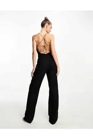 Vesper Square neck open tie back jumpsuit in