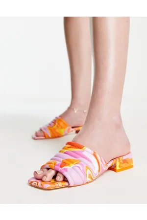 Circus NY Joana low heeled mule in orange swirl