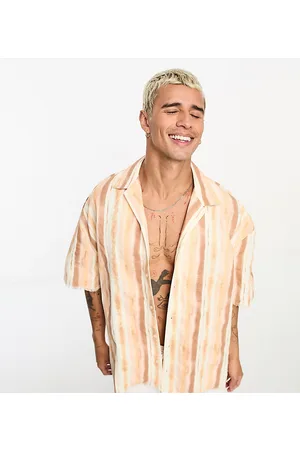 Reclaimed Oversized short sleeve waffle shirt in ombre