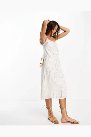 River Island Sequin slip midi dress in