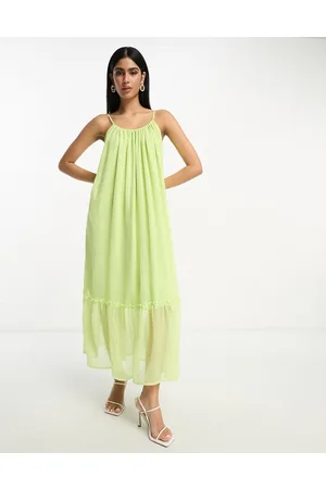 VILA Floaty cami maxi dress in pastel lime