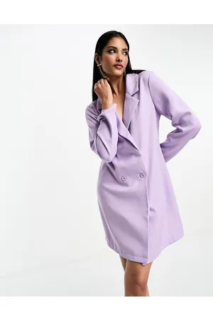 Urban Threads Double breasted mini blazer dress in lilac