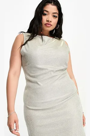 COLLUSION Plus glitter vest mini dress in