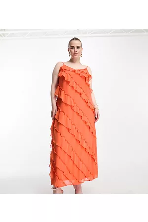 VILA Frill detail maxi cami dress in