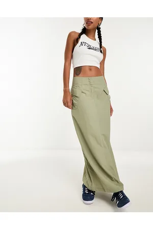VERO MODA Cargo midi skirt in stone