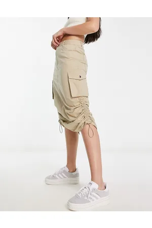 New Look Cargo midi skirt in stone
