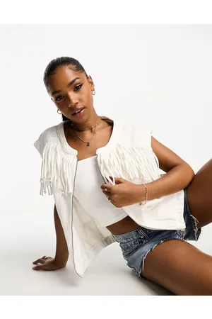 Wrangler Fringe denim vest in