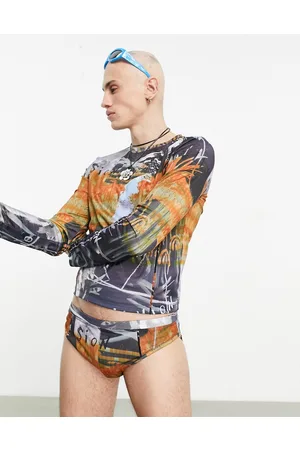COLLUSION Abstract logo printed swim brief in
