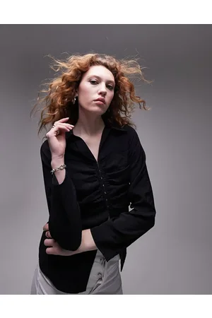 Topshop Cupro corset detail blouse in