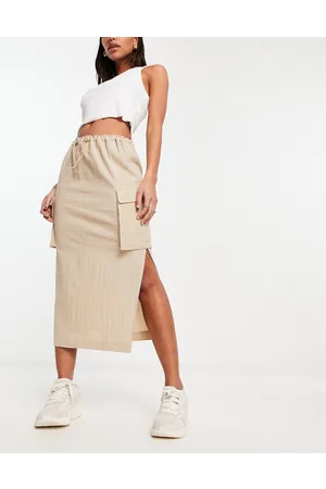 ASOS Cargo midi skirt in sand