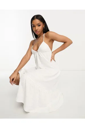 Pull&Bear Strappy smock midi dress in
