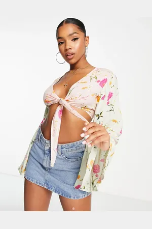 Raga Flores cropped tie waist top co-ord in