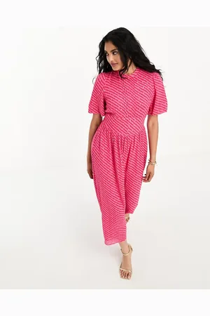 Whistles Blair diagonal leaf print maxi dress in
