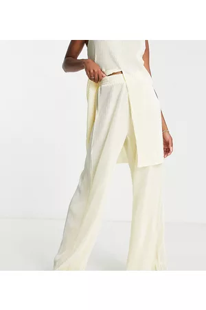 NaaNaa Plisse trouser coord in cream