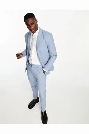 Only & Sons Slim fit linen mix suit jacket in