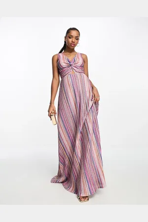Style Cheat Knitted midi dress in stripe