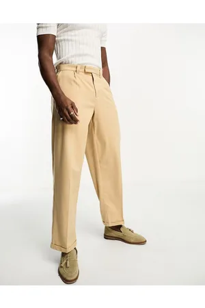 New Look Relaxed pleat front trousers in camel