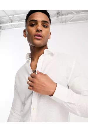 Only & Sons Linen mix long sleeve shirt in