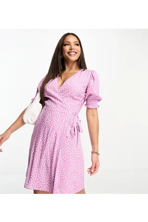 Pieces® Wrap mini dress in ditsy floral