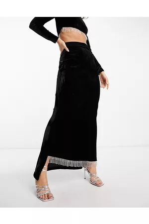 Kanya London Fringe embellished maxi skirt co-ord in