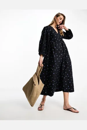 In wear InWear Kaiko printed smock midi dress in blue