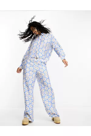 Object Wide leg trouser co-ord in retro print
