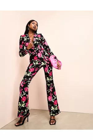 ASOS Suit trouser in black floral print