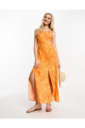 Miss Selfridge Strappy cut out maxi dress in tropical floral