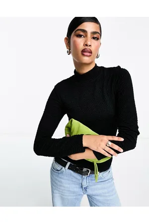 SELECTED Femme high neck textured top in