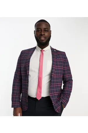 Twisted Tailor Plus ladd suit jacket in and pink tartan check