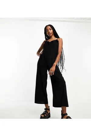 ONLY Frill detail belted jumpsuit in