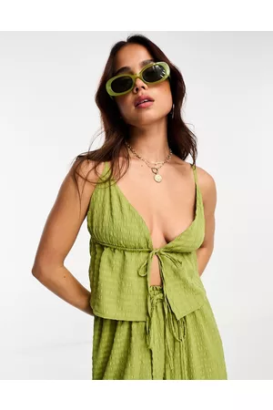 Esmée Esmee Exclusive beach textured tie front top co-ord in