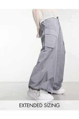 ASOS Ultra wide parachute cargo trouser in charcoal