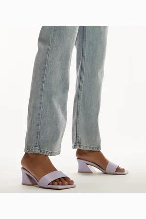 Topshop Andy angular mid heel sandal in lavender